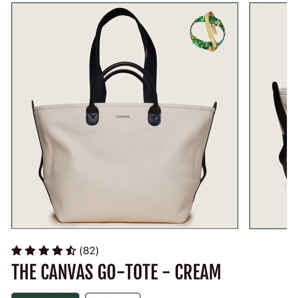 Cinch Cream and Black Canvas Tote and Travel Belt